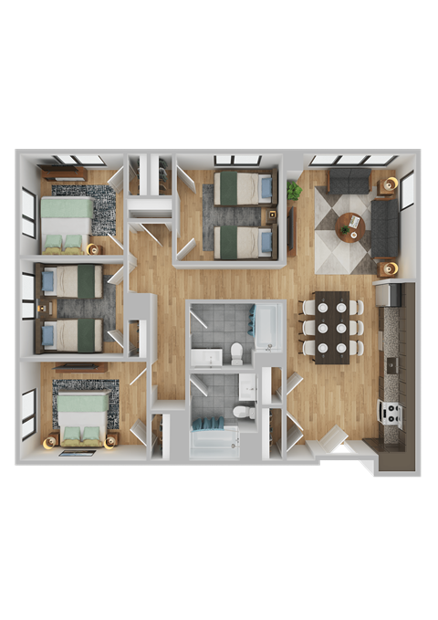 Floor plan for 3 beds, 1.5 baths, 1120 sqft